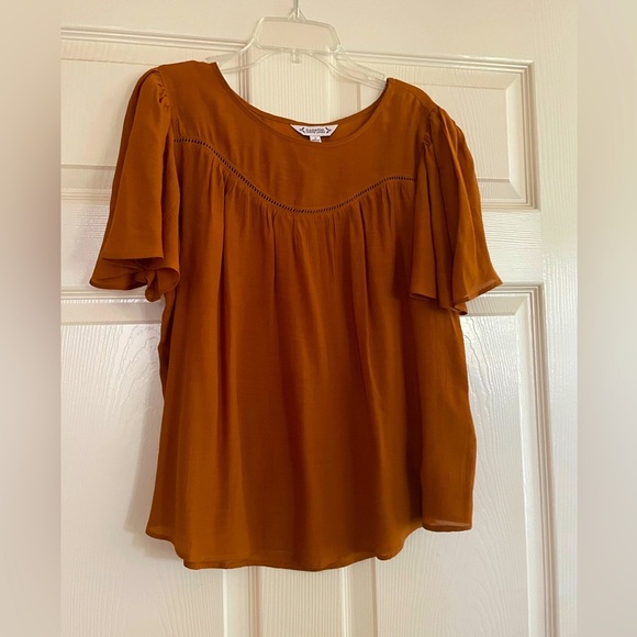 Nanette Lepore Orange Flutter Sleeve Blouse - Picture 1 of 4